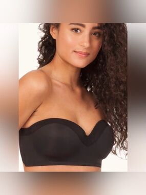 Lively black 36C wireless smooth strapless special occasion bra EUC